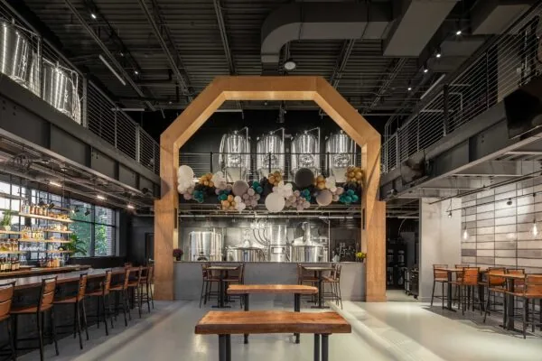 Cherry Street Brewing Mezzanine and Wood Archway